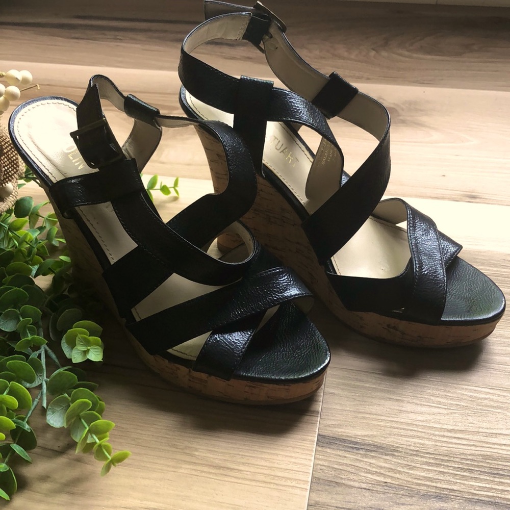 Colin Stuart leather wedges sz 8.5